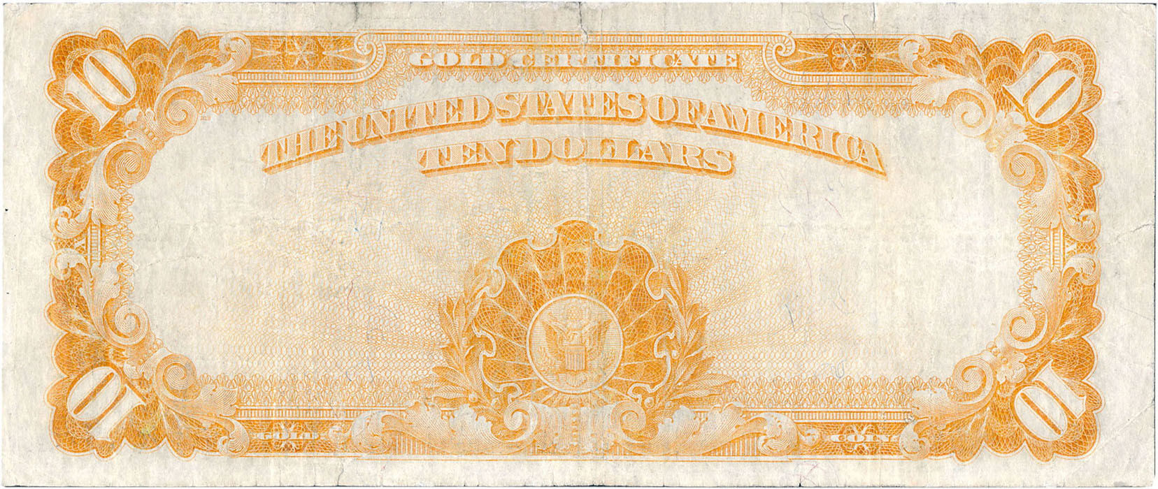 USA. 10 dolarów 1922 Gold certyficate, Large size, seria K